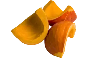 Oranje pompoen kwarten met schil bak 1kg